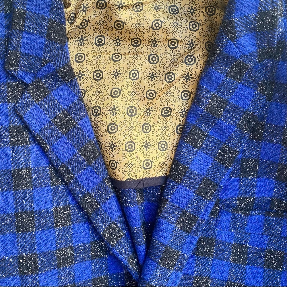 Vintage Bill Tornade Check Paris Wool Blazer (Made in France), Size L - Picture 2 of 10